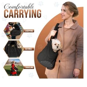 Black Pet Carrier Sling Bag NEW